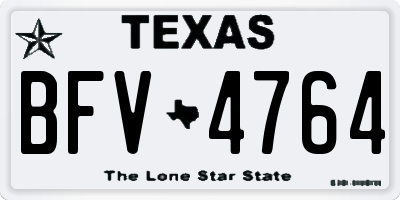 TX license plate BFV4764