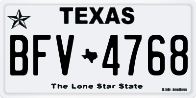 TX license plate BFV4768