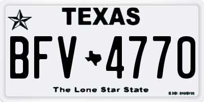 TX license plate BFV4770
