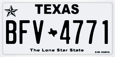 TX license plate BFV4771