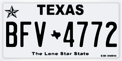 TX license plate BFV4772
