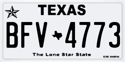 TX license plate BFV4773