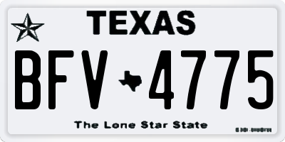 TX license plate BFV4775