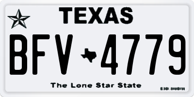 TX license plate BFV4779