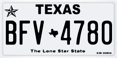 TX license plate BFV4780