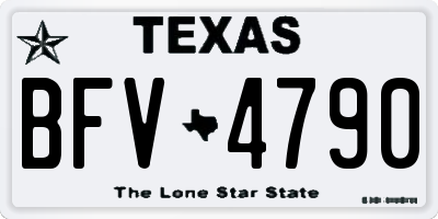 TX license plate BFV4790
