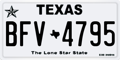 TX license plate BFV4795