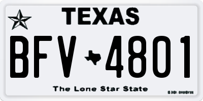 TX license plate BFV4801