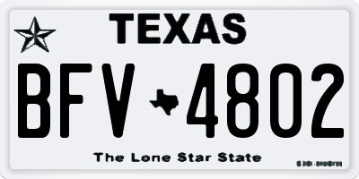 TX license plate BFV4802