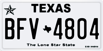 TX license plate BFV4804