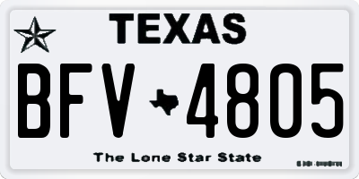 TX license plate BFV4805