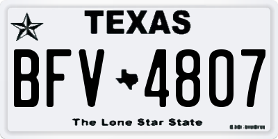 TX license plate BFV4807