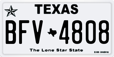 TX license plate BFV4808