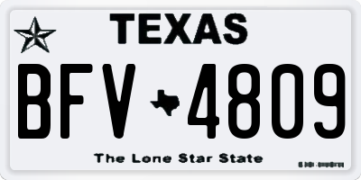 TX license plate BFV4809