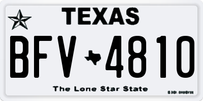 TX license plate BFV4810