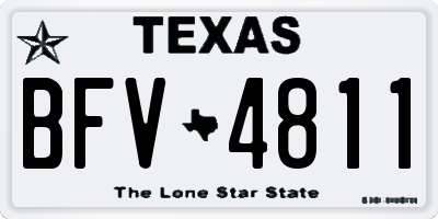 TX license plate BFV4811