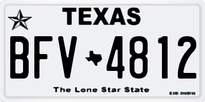 TX license plate BFV4812