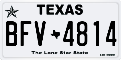 TX license plate BFV4814