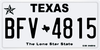 TX license plate BFV4815