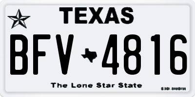 TX license plate BFV4816