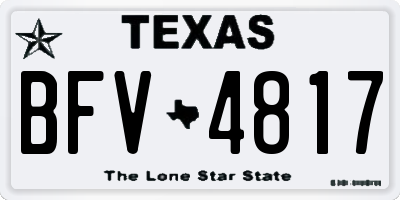 TX license plate BFV4817