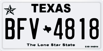 TX license plate BFV4818