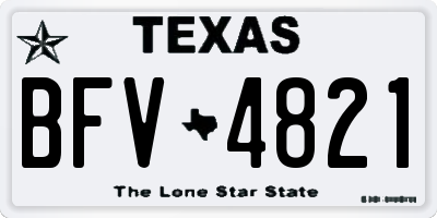 TX license plate BFV4821