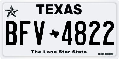 TX license plate BFV4822