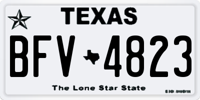 TX license plate BFV4823