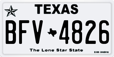 TX license plate BFV4826