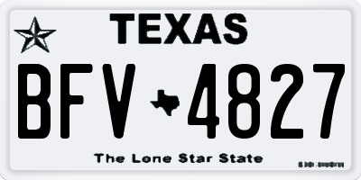 TX license plate BFV4827