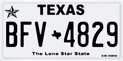 TX license plate BFV4829