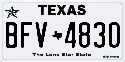 TX license plate BFV4830