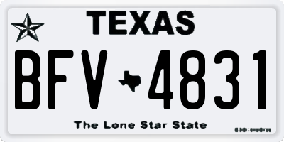 TX license plate BFV4831