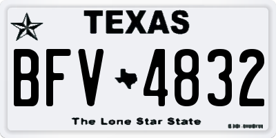 TX license plate BFV4832