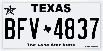 TX license plate BFV4837