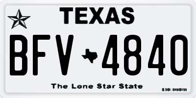 TX license plate BFV4840