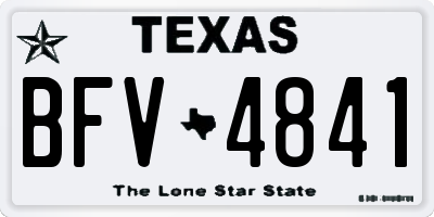 TX license plate BFV4841