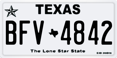 TX license plate BFV4842