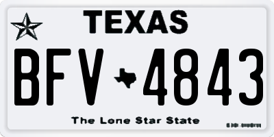 TX license plate BFV4843