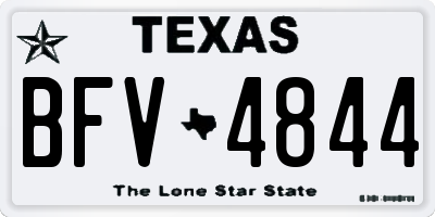 TX license plate BFV4844