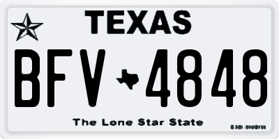 TX license plate BFV4848