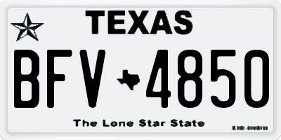 TX license plate BFV4850