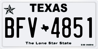 TX license plate BFV4851