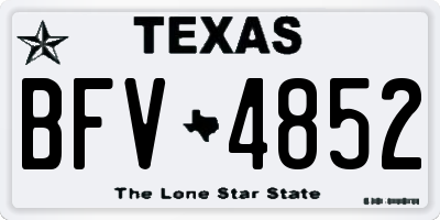 TX license plate BFV4852