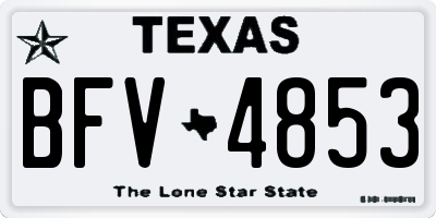 TX license plate BFV4853