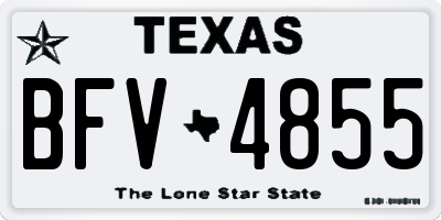 TX license plate BFV4855