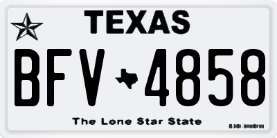 TX license plate BFV4858