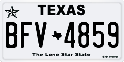 TX license plate BFV4859