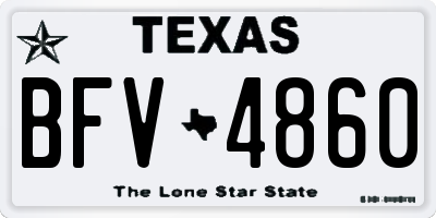 TX license plate BFV4860
